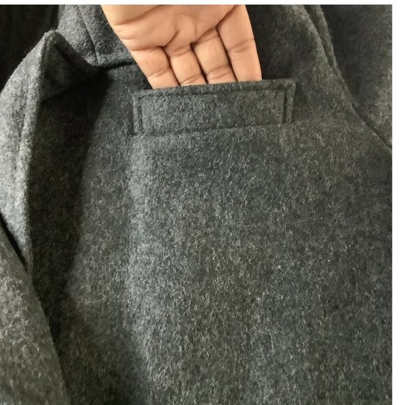 Glenbrooke Women's Pure New Wool Coat 14 Gray Long Tailored Double Breasted - Picture 8 of 16